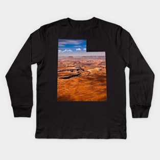 Utah State Outline - Canyonlands National Park Kids Long Sleeve T-Shirt